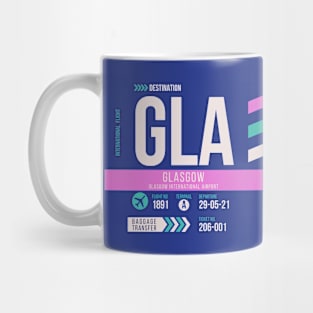 Glasgow (GLA) Airport Code Baggage Tag Mug